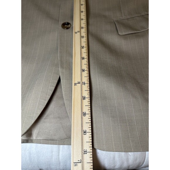 JOS A. Bank Beige Pinstripe Sport Blazer‎ Coat Men's SIZE 40R - Picture 10 of 11